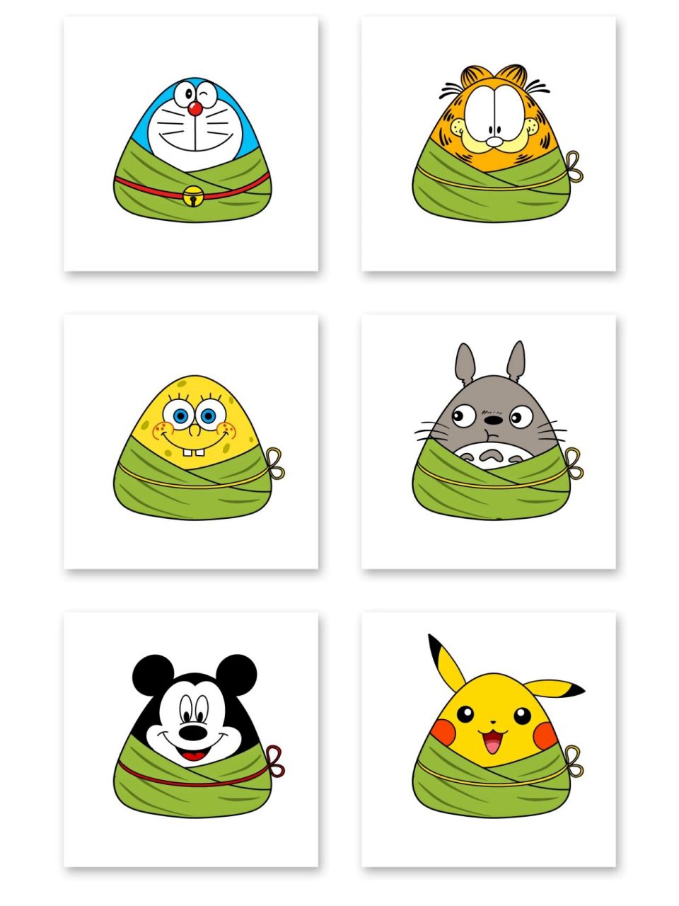 画几个可爱的小粽子! 有没有和我一样吃咸肉粽还要加糖的宝宝?98