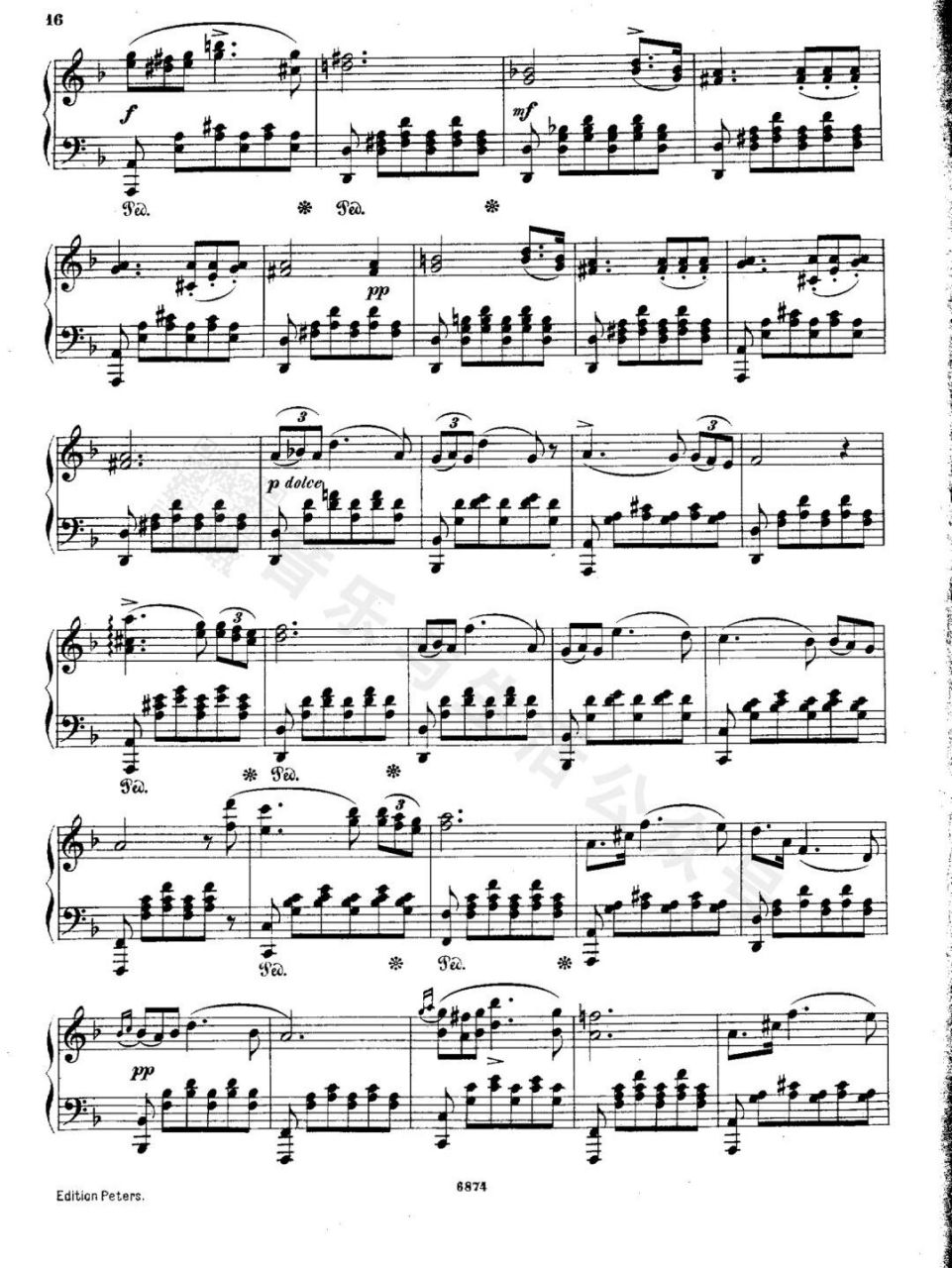 钢琴谱 舒伯特《小夜曲》