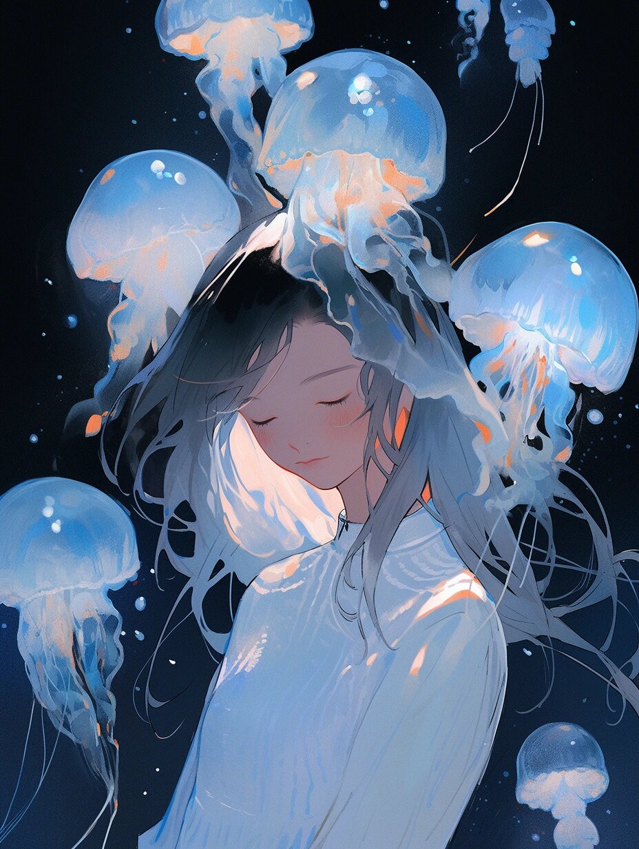 【水母公主头像】于海之中,古老而神秘 #当我换了新头像# 大海赋予