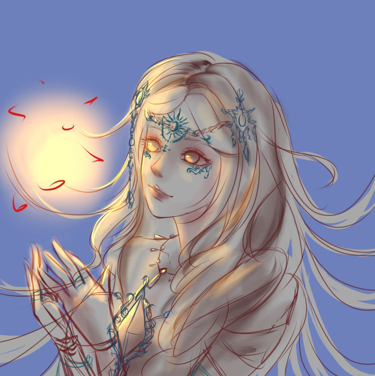 客单|叶罗丽银尘 银尘脸上的花纹目前没有清楚的,所以专门问朋友要的