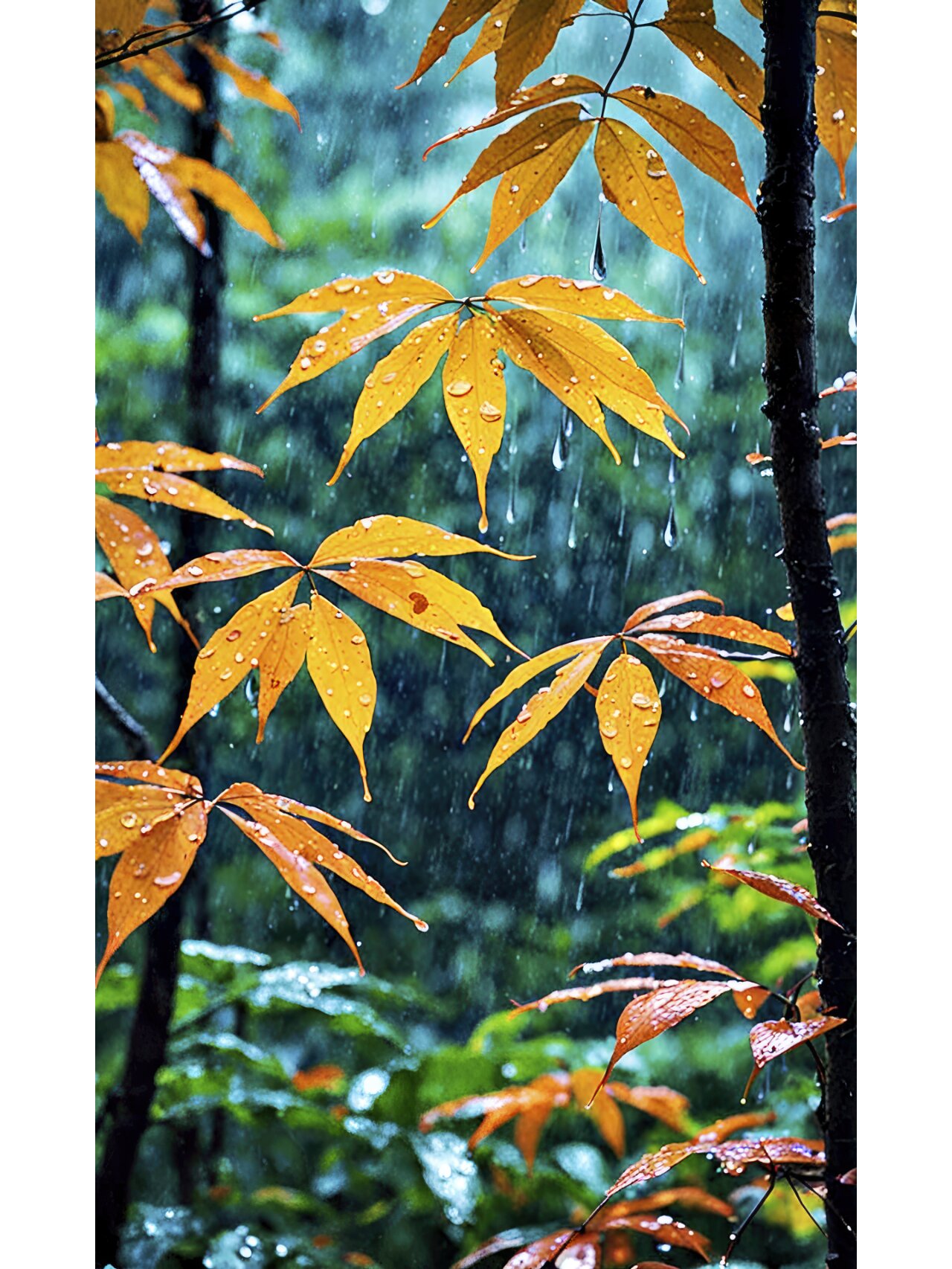 四海龙王秋雨图图片