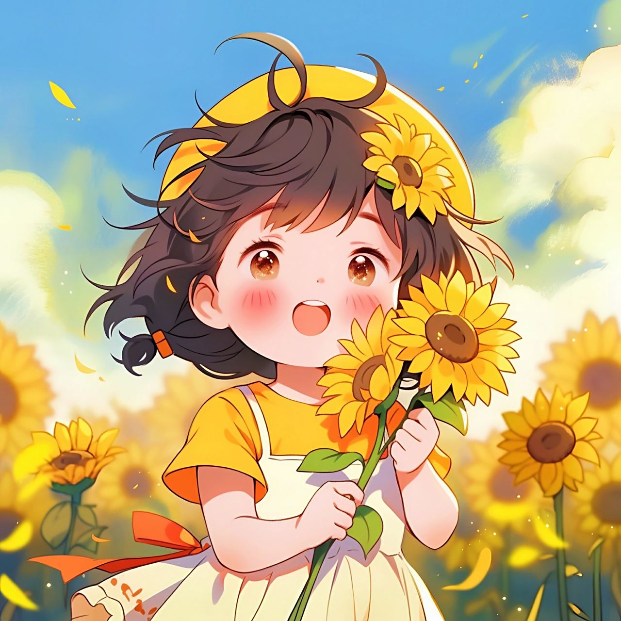 温暖治愈向日葵女生头像 做一个向日葵一样的女孩,温暖 乐观 积极向上