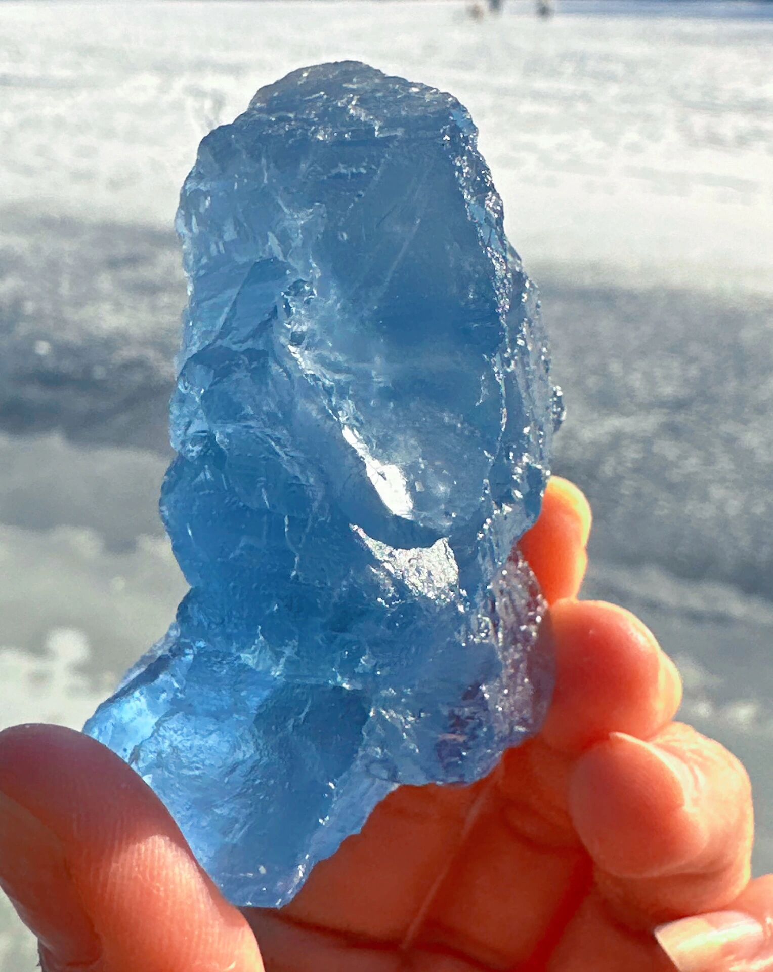 天然纯蓝色萤石小原石102克亚特兰蒂斯水晶 市面少见的纯色蓝萤石91