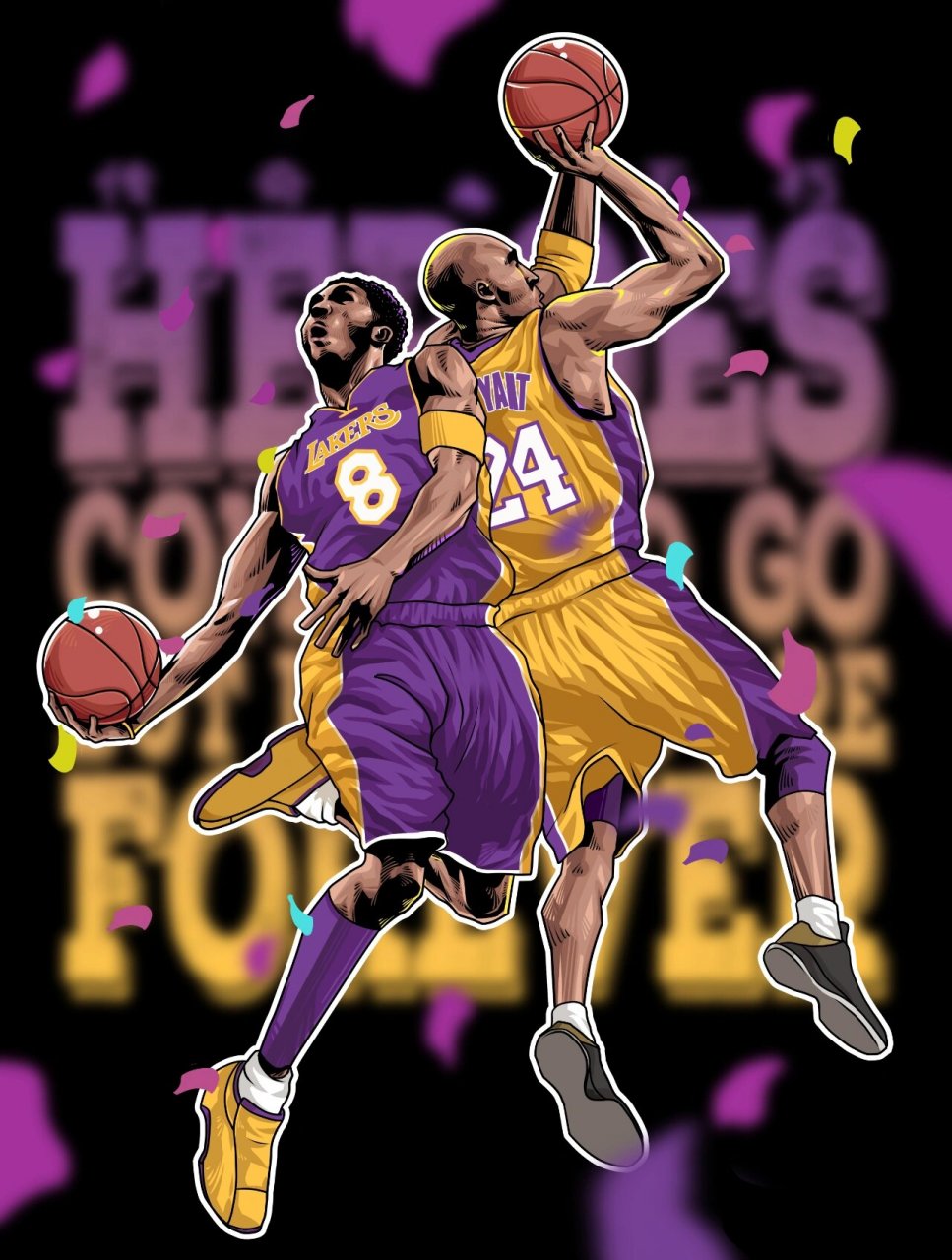 nba插画|科比布莱恩特-传奇永不谢幕 分享在曾经的那段黑暗的日子里给