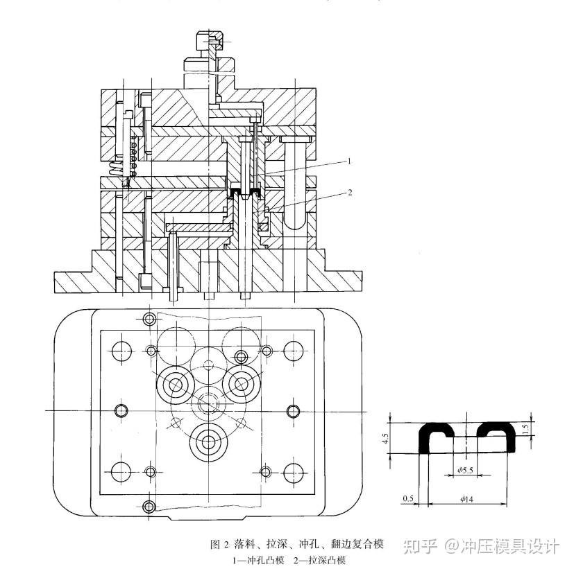 成形模结构图落料类经典复合模结构