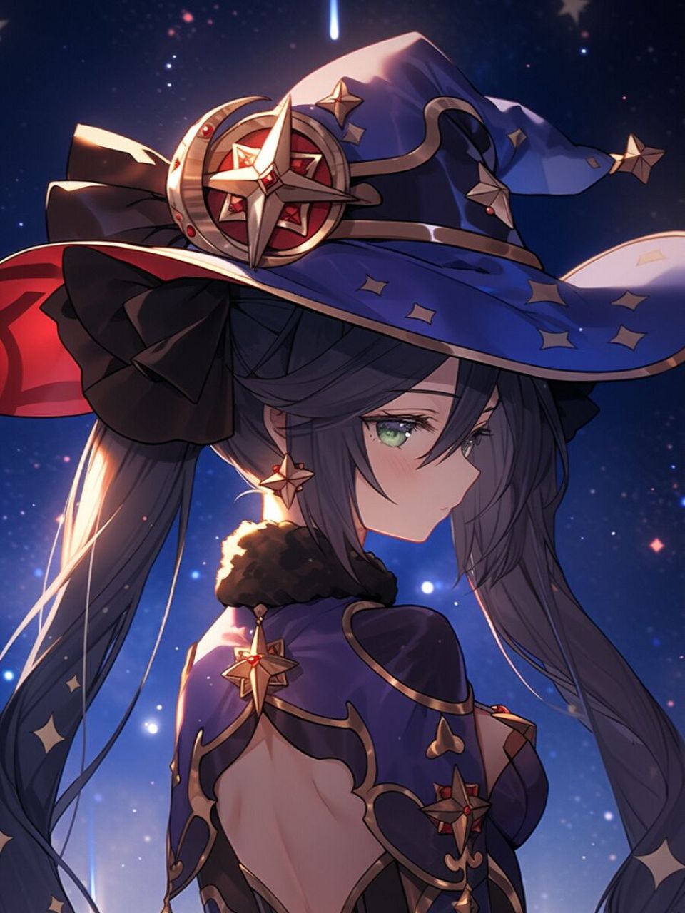 【原神壁纸】莫娜丨星天水镜 (含完整咒语)左下角进入 	 莫娜, 拥有与