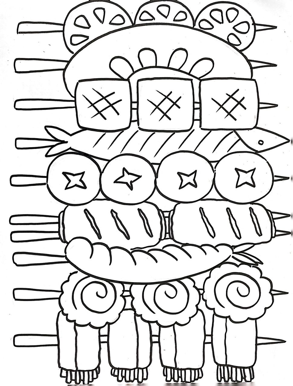 美食篇 美术主题儿童画 烧烤 最近淄博烧烤97了,咱们也来尝尝烧烤吧