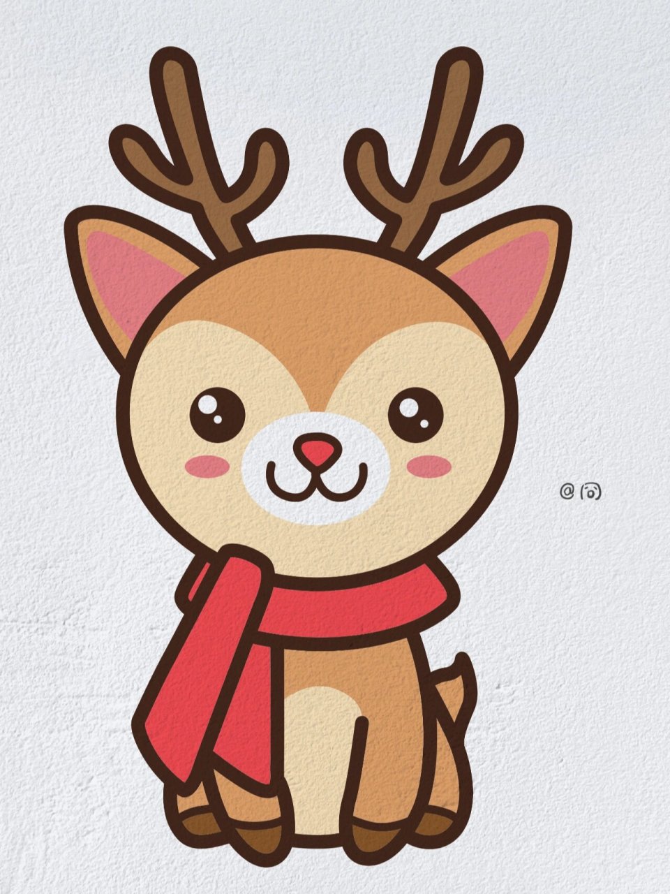 笔画之圣诞节麋鹿(内附过程图) #画画的日常##笔记灵感# #简笔画教程