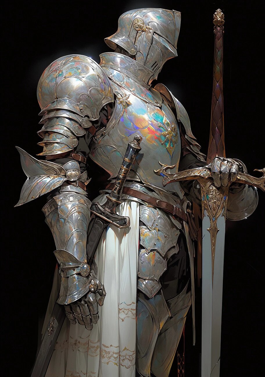 aigc中世纪盔甲骑士