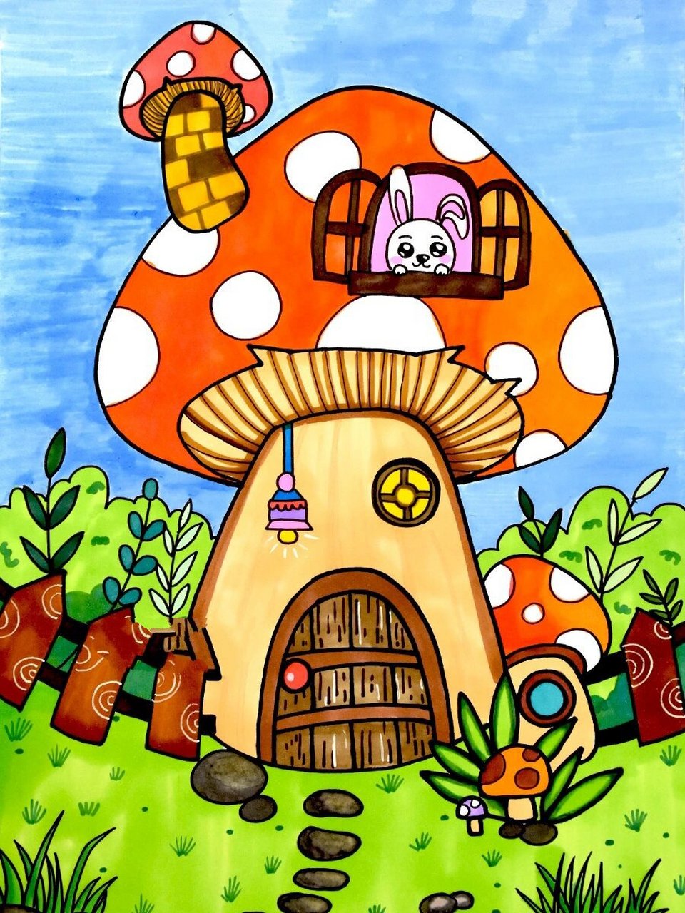 96儿童画ppt课程|可爱有趣的蘑菇屋96 小朋友们如果让你设计一个
