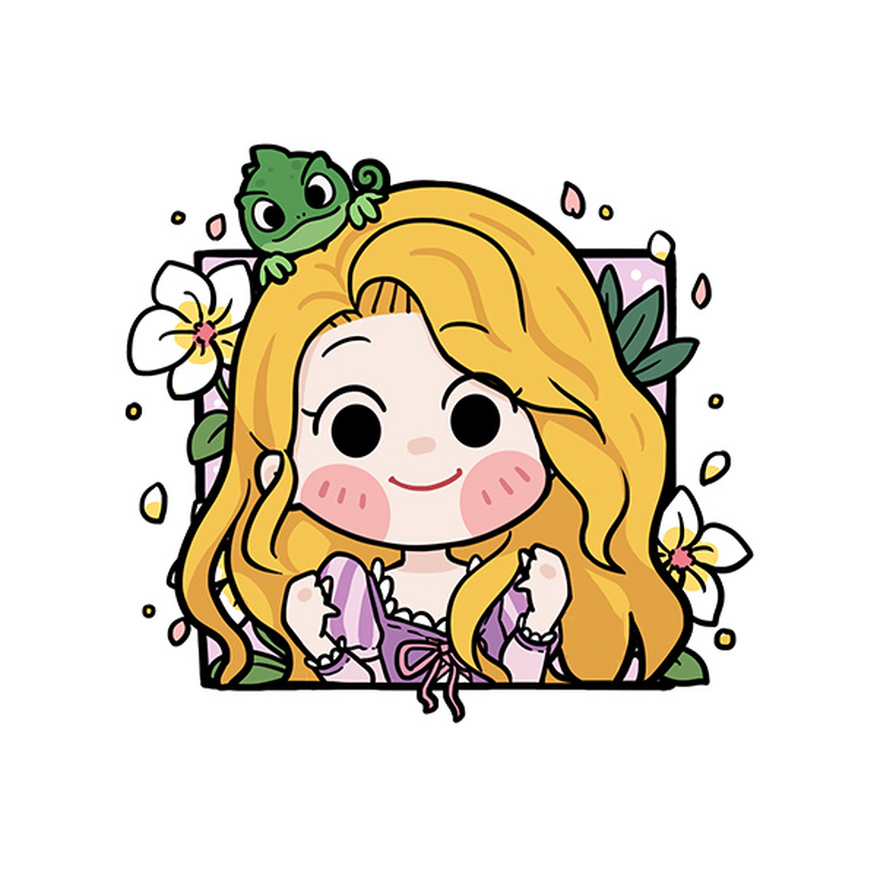 96萌小g爱涂鸦 迪士尼公主系列 q版卡通头 无水印头像,9215商用