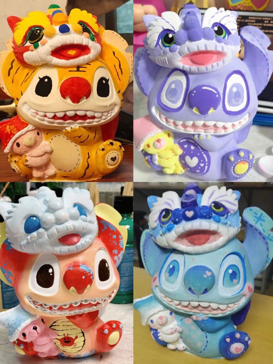 石膏娃娃之91虎头史迪仔涂色大合集 91虎头虎脑史迪仔来喽～ 谁能