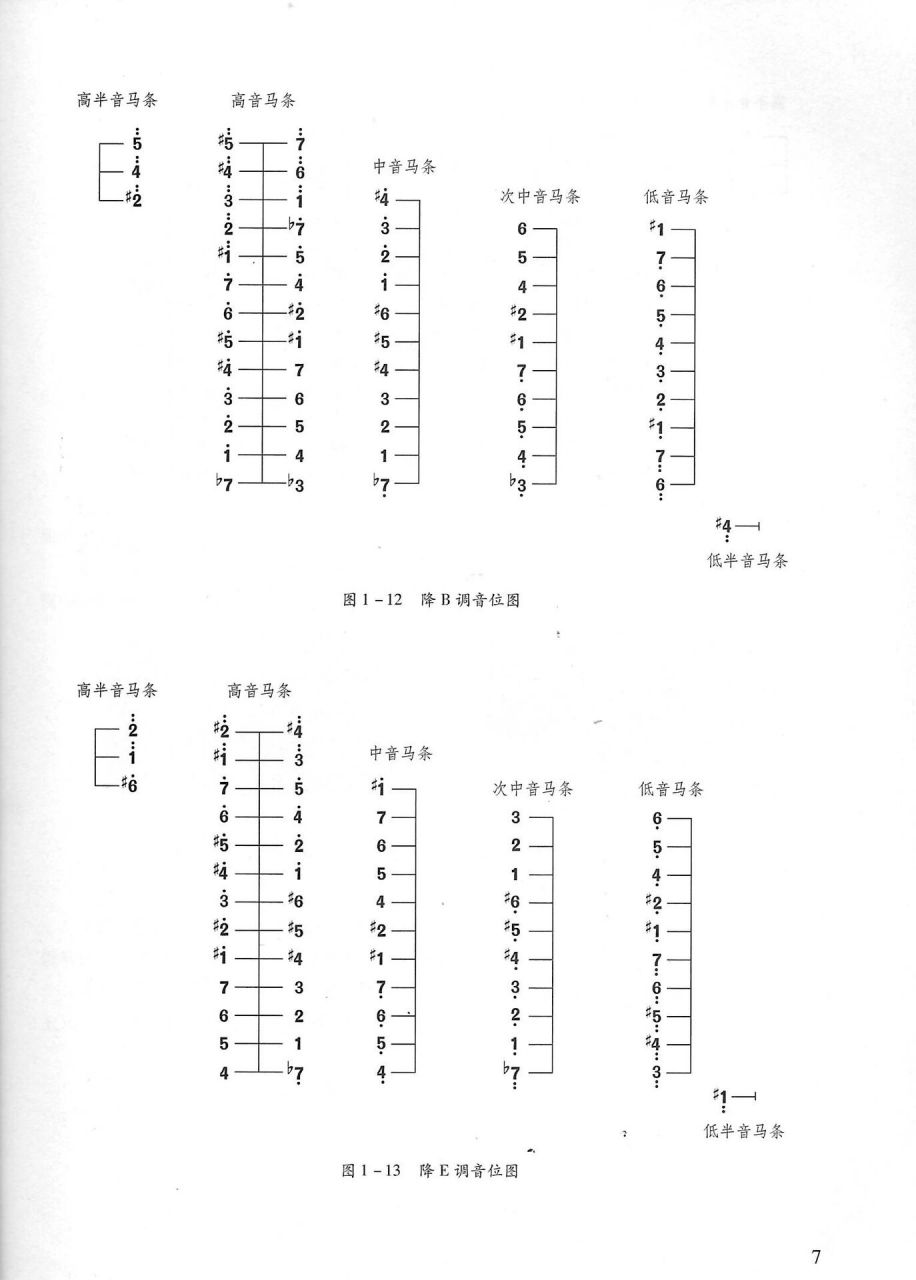 扬琴降E调音位图图片