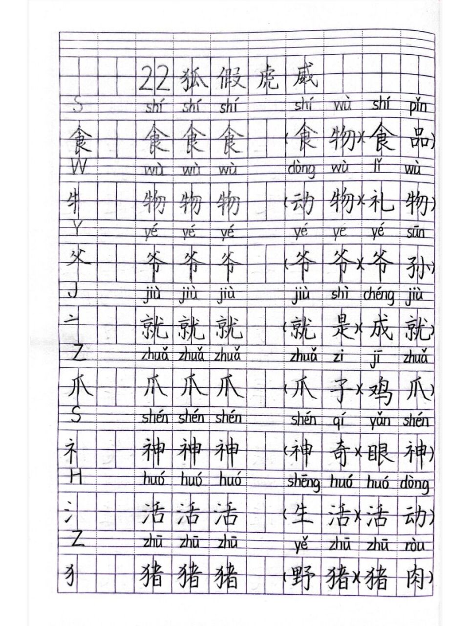 22手指生字图片