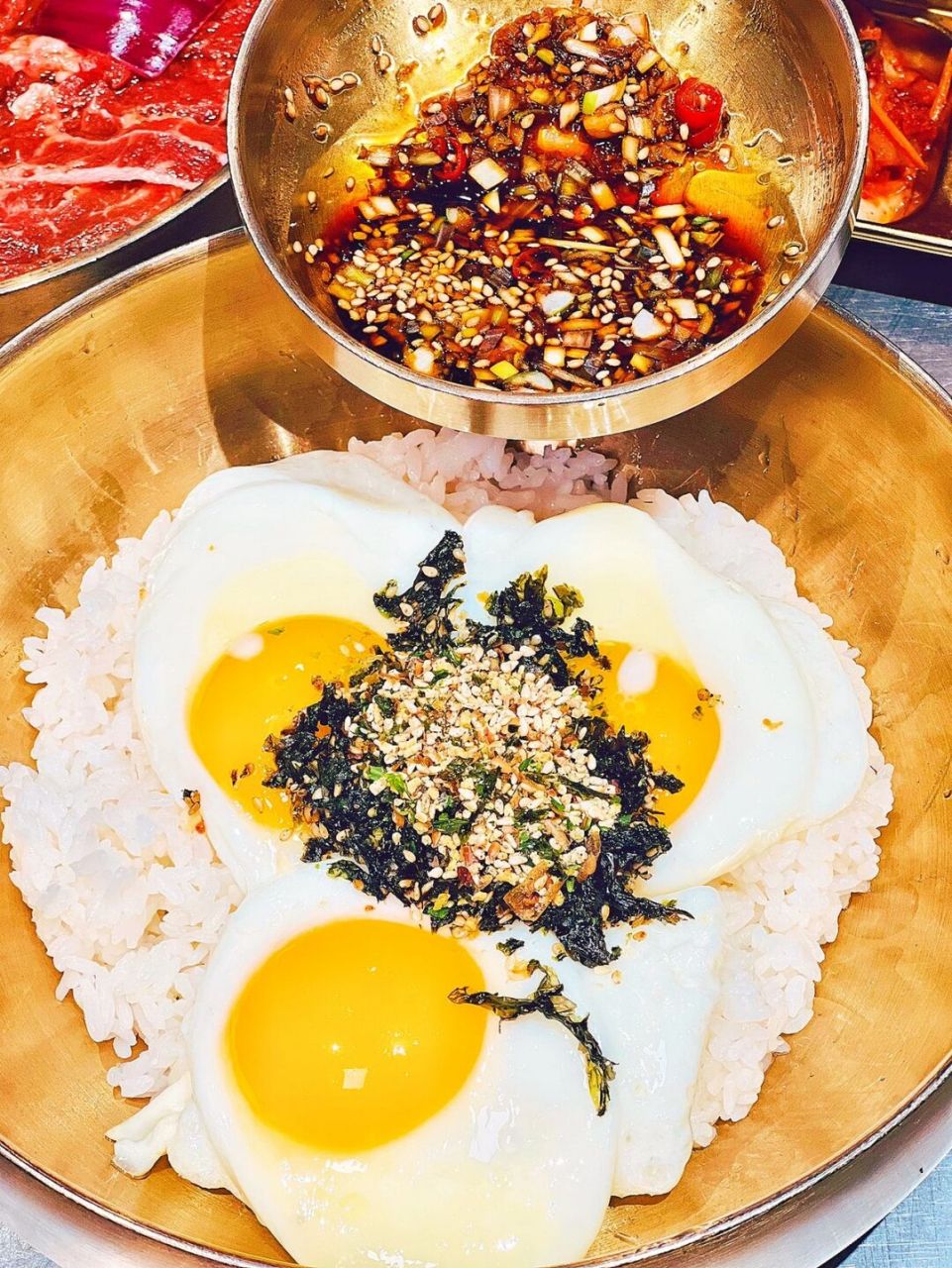 一份三个溏心无菌蛋的老式拌饭,我直接封神!