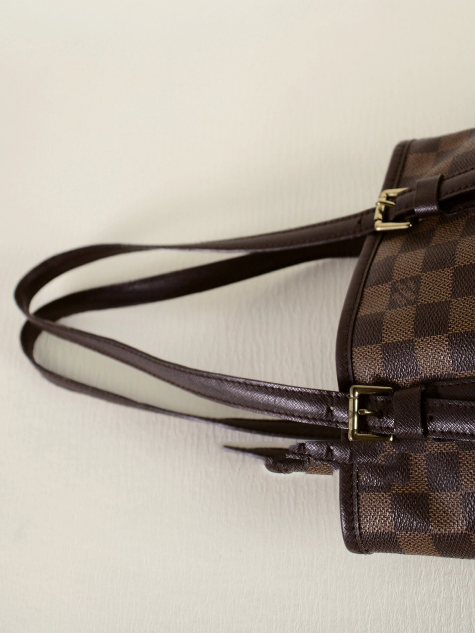 中古包741575151999年lv棋盘格小水桶 lv经典中古水桶子母包