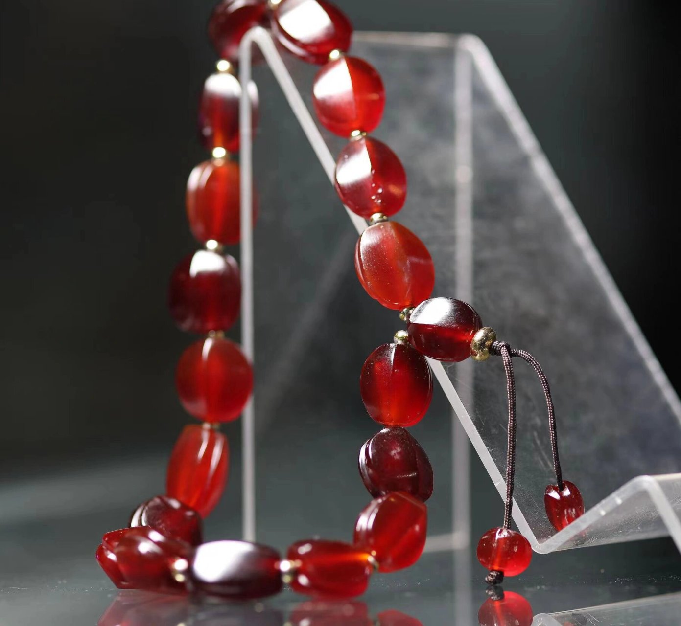 色泽红润玛瑙龟背珠