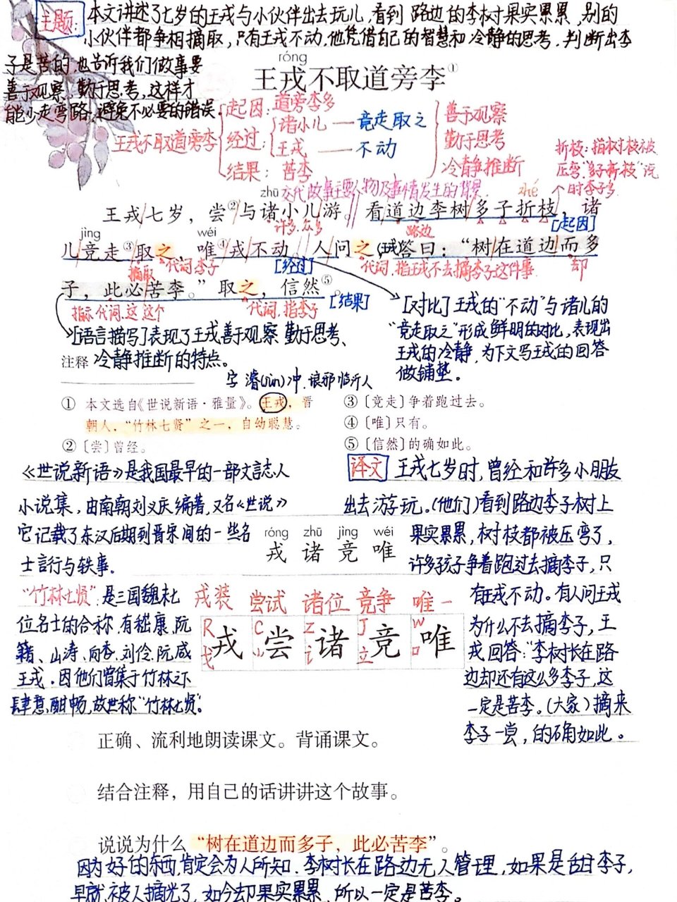 四上语文‖25《王戎不取道旁李》备课笔记