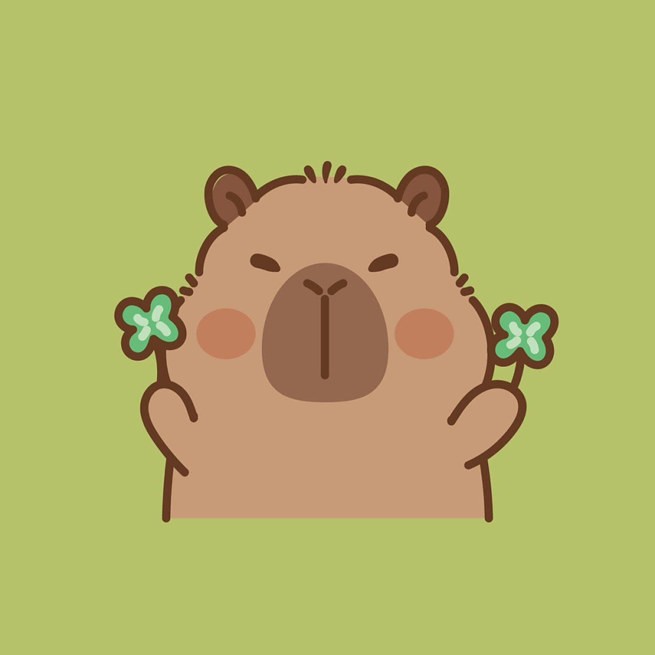 原创|卡皮巴拉水豚鼠ip,卡通形象插画表情包,治愈系ip,元气满满,活泼