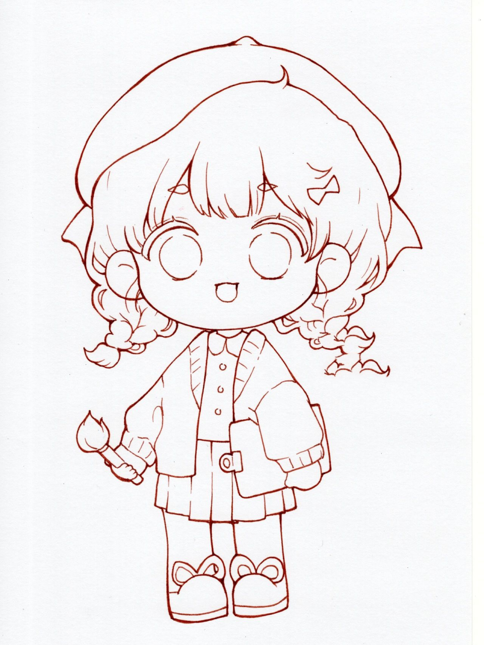 马克笔临摹-巧克力小画家,绘画教程步骤色 绘画工具:法卡勒三代马克笔