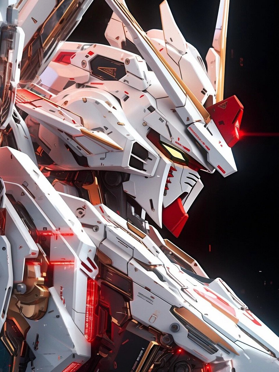 基于强袭自由版本生成的高达壁纸,红白配色,这一组的质感很不一样