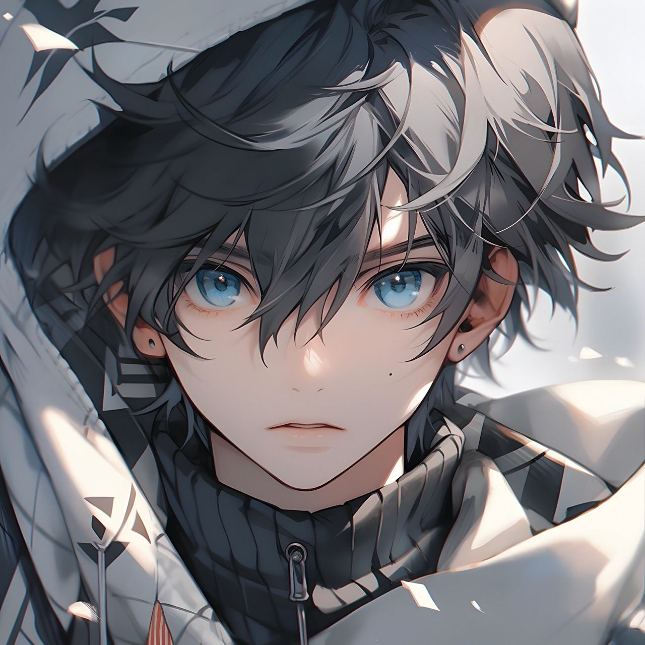 黑发蓝瞳动漫男主头像～难走就独行 留住心中小小的自己