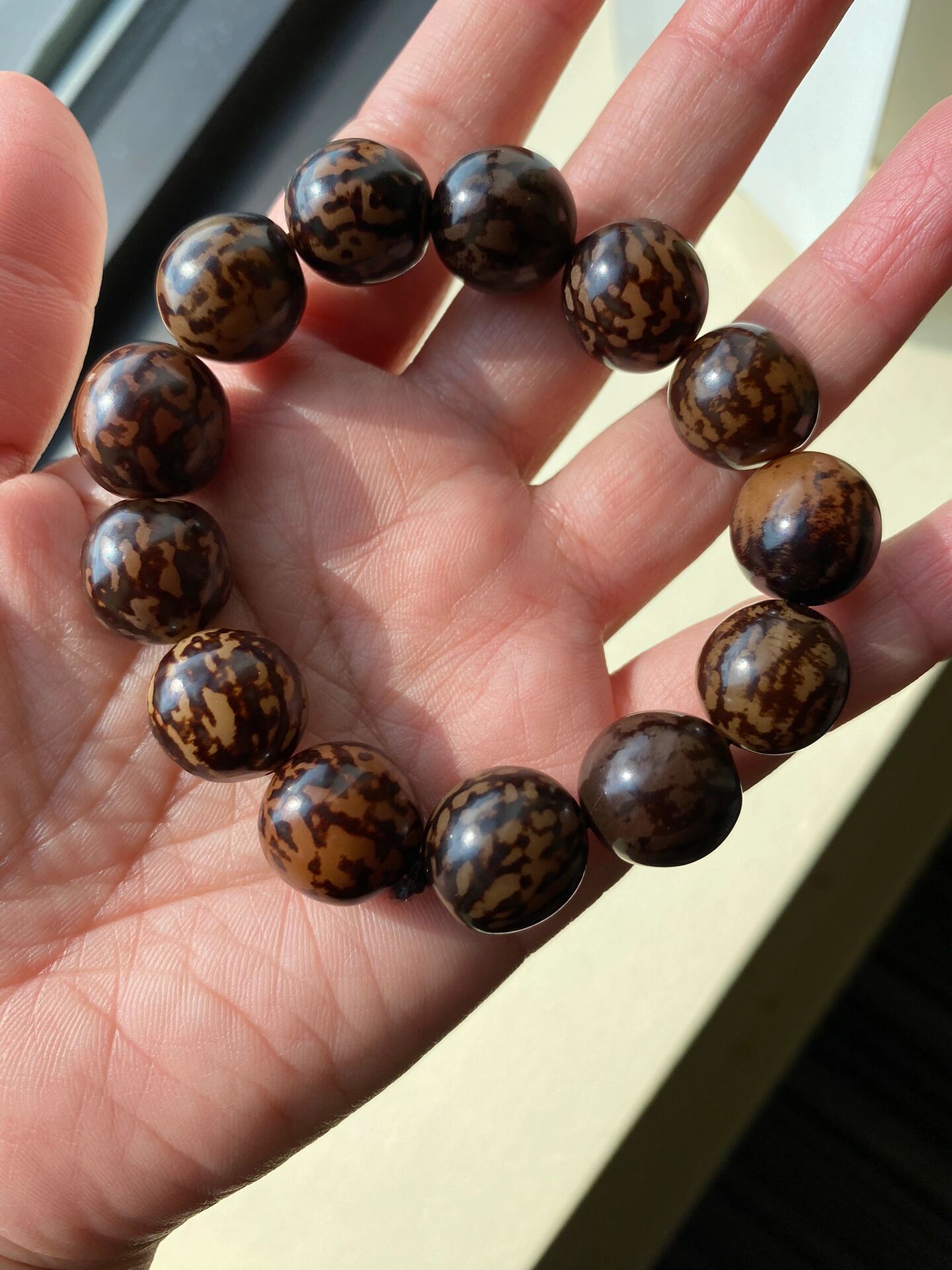 9896蒙特利尔mtl刚出炉的虎斑菩提子手串