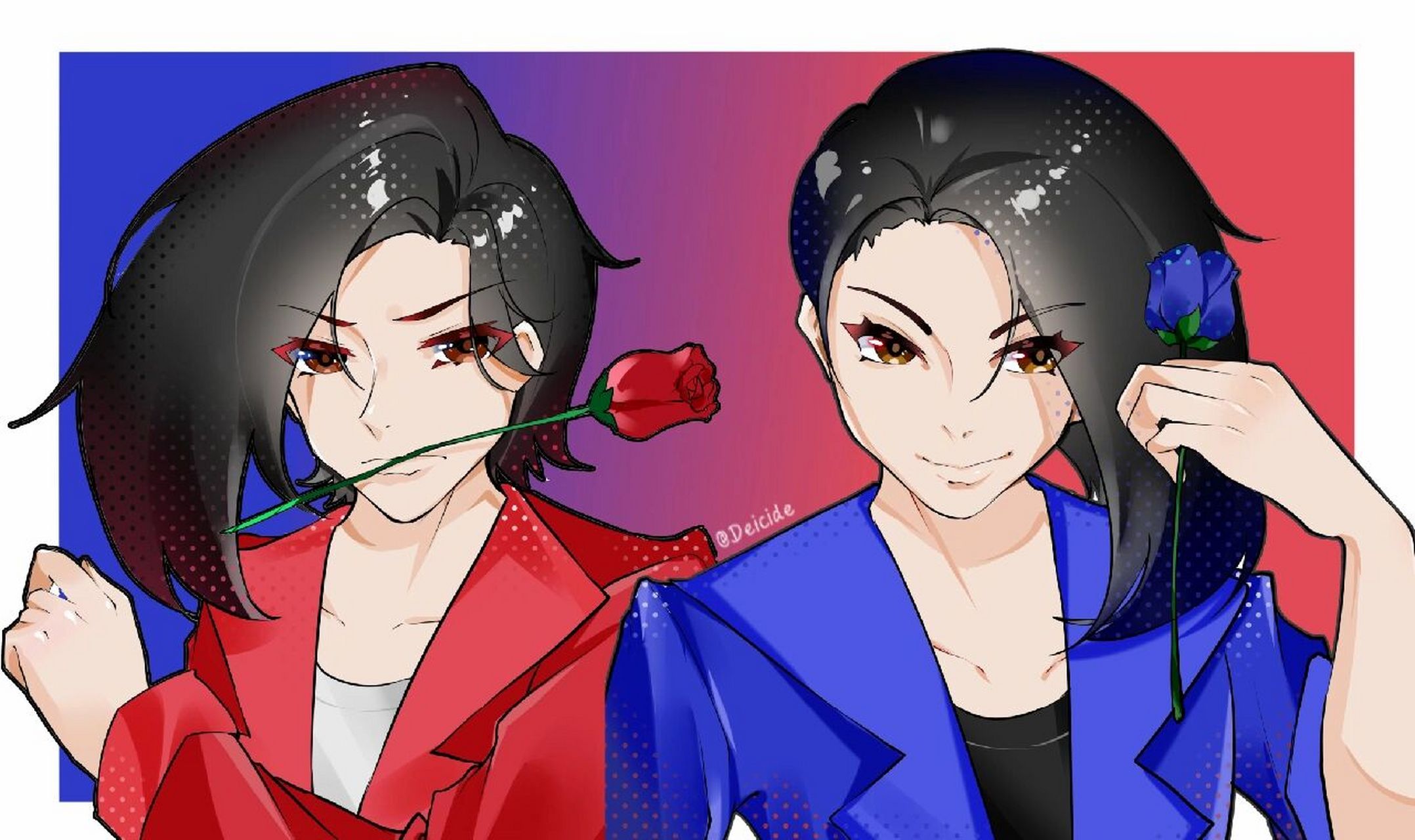 "摸了红蓝情头,可随意抱图,不可以商用!不可以描改!