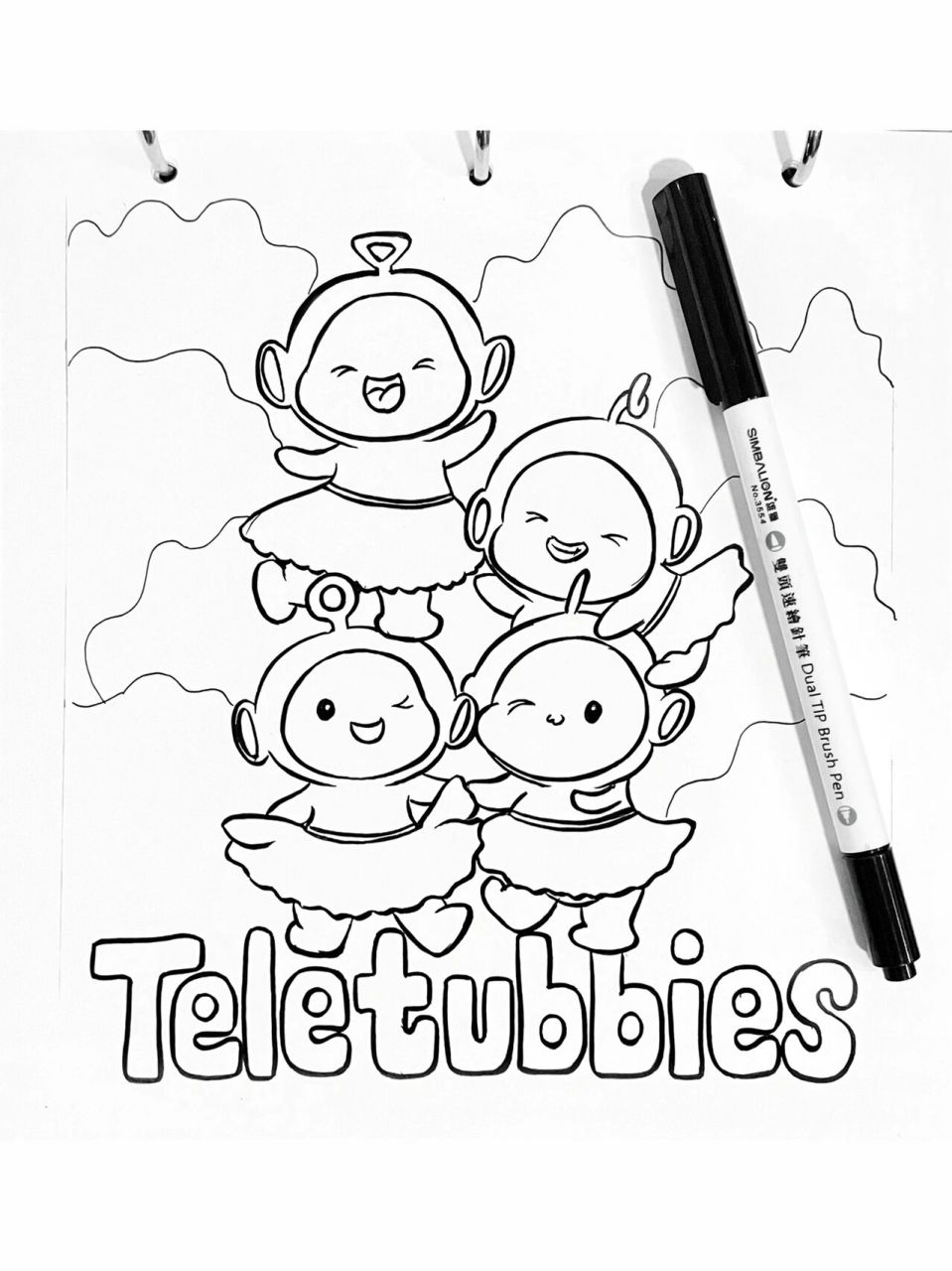 天线宝宝手绘简笔画缠绕画 丁丁～迪希～拉拉～小波～天线宝宝～天线