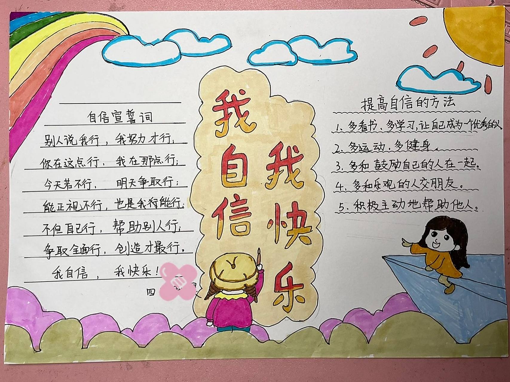 我自信我快乐手抄报