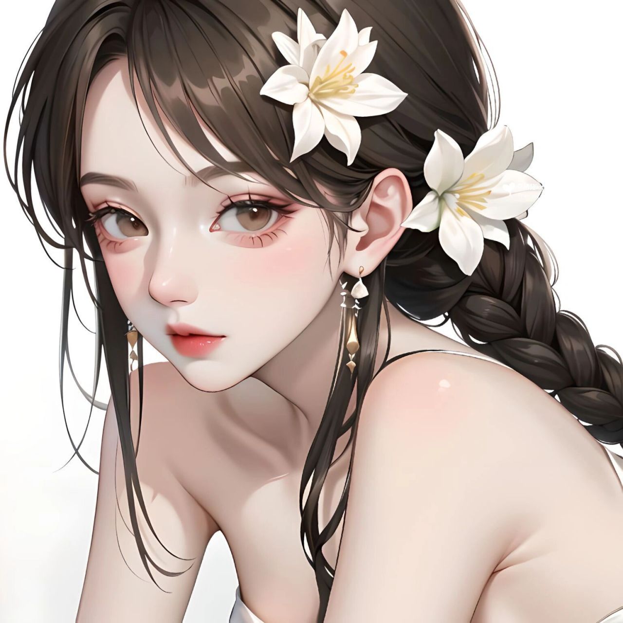 黑发闺蜜头像/女生头像～ 黑色yyds