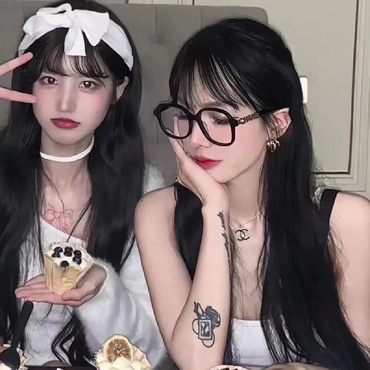 可爱风三人真人闺蜜头像