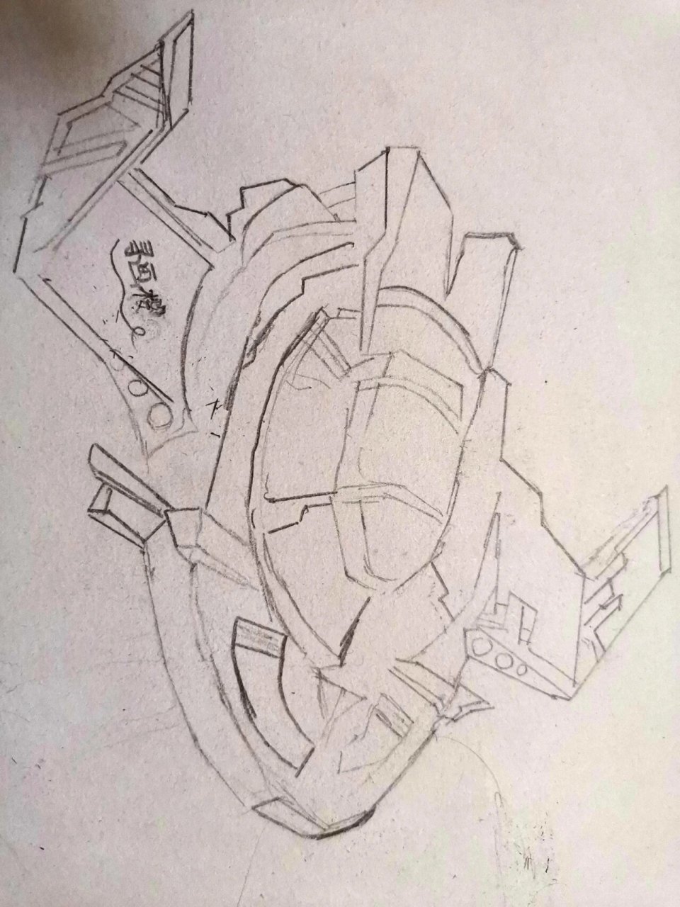 宇宙飞船临摹,科幻 闲的没事,临摹了一下 的宇宙飞船,拍摄有点不清楚