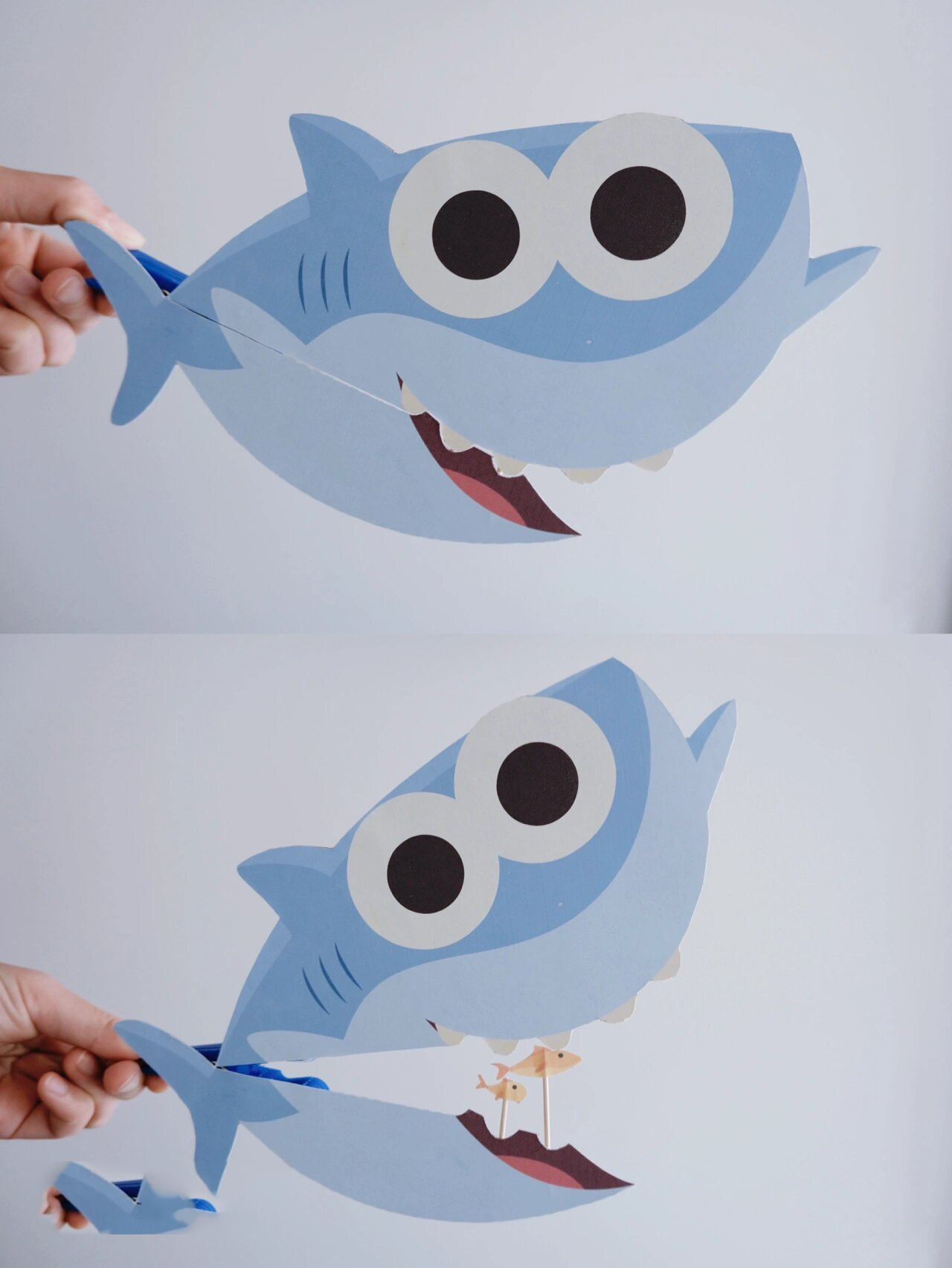 自制baby shark纸板鲨鱼玩具