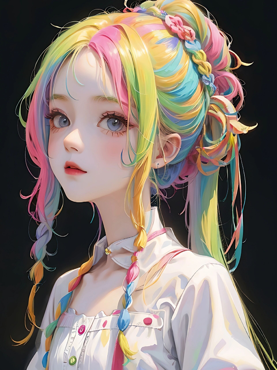 来一波彩色头发的美少女|头像分享