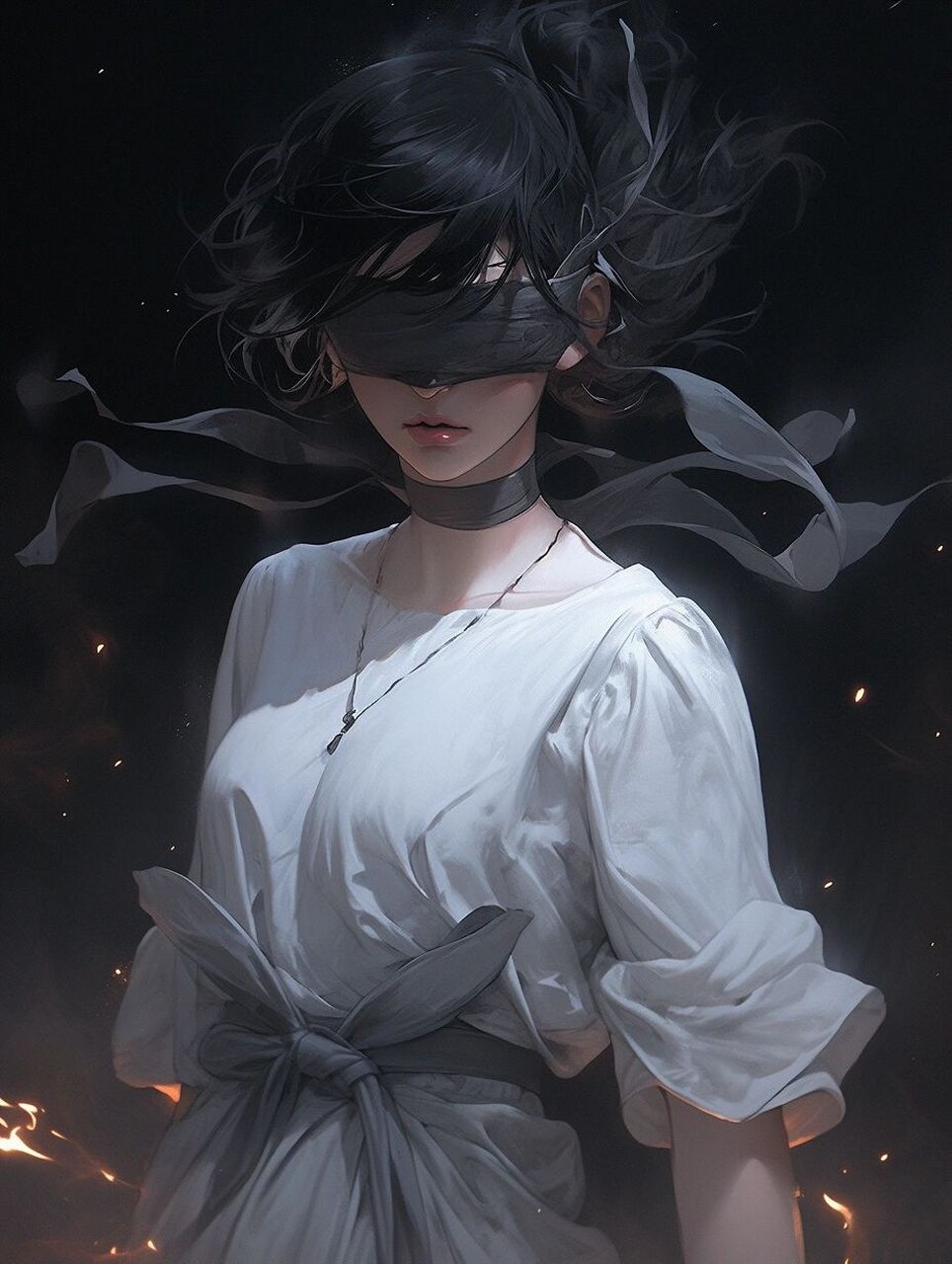 蒙眼女生头像-泰裤啦