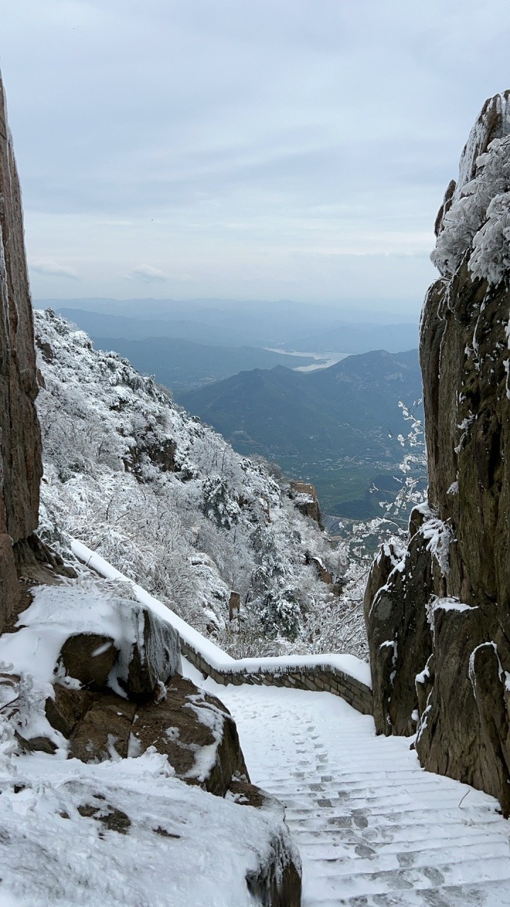 雪后泰山美如画# 今早登泰山,雪都慢慢化了吧,毕竟今早有日出93