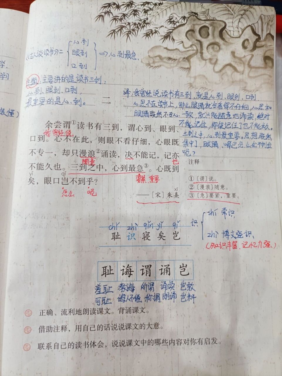 人教版语文五上 第25课 古人谈读书 #五年级语文# #语文笔记# #语文课