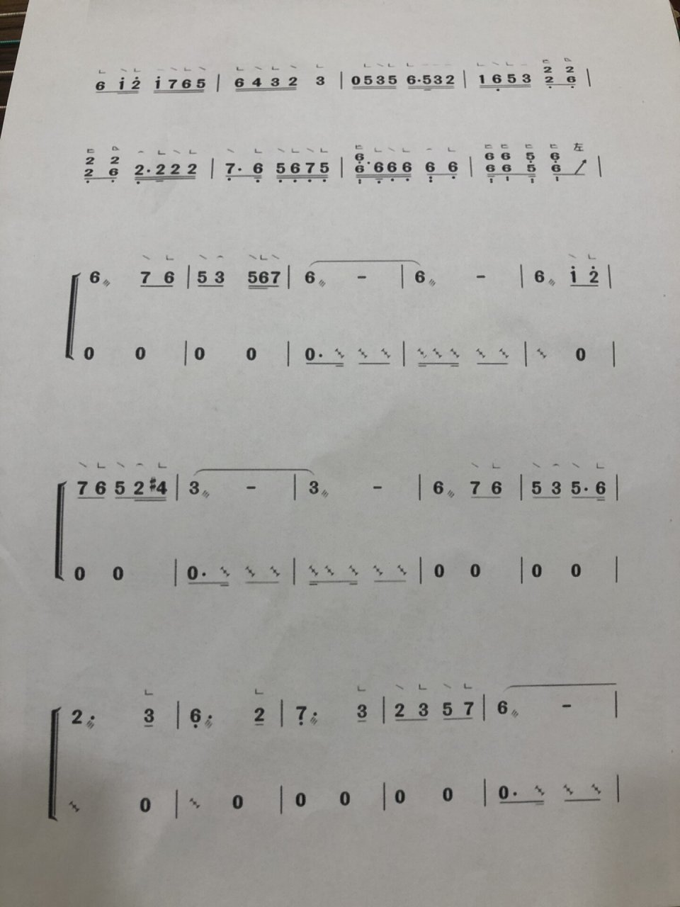 古筝谱《偷功》 答应大家的谱子找到了,但是没找到电子版的,大家凑合