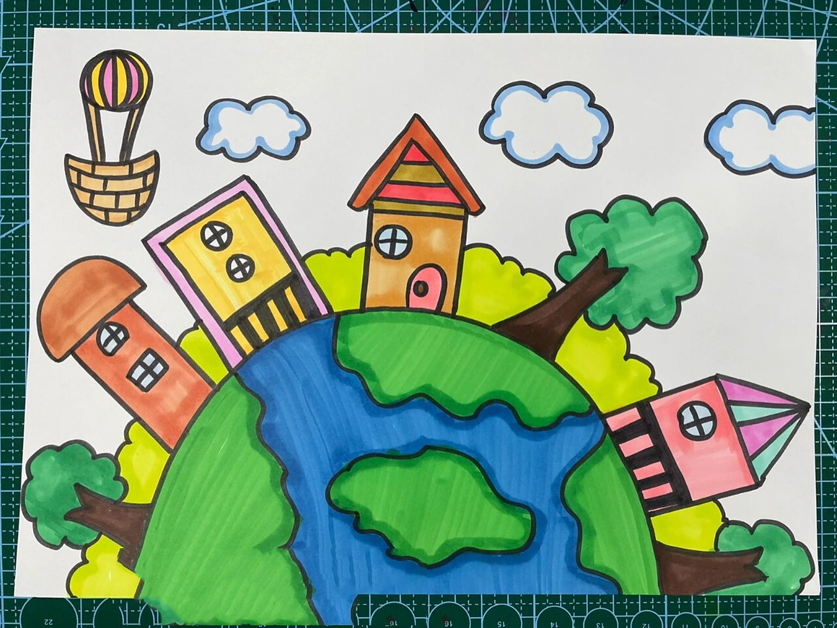 大班《美丽的地球村》  99点赞77关注哦 99绘画主题96:美丽的