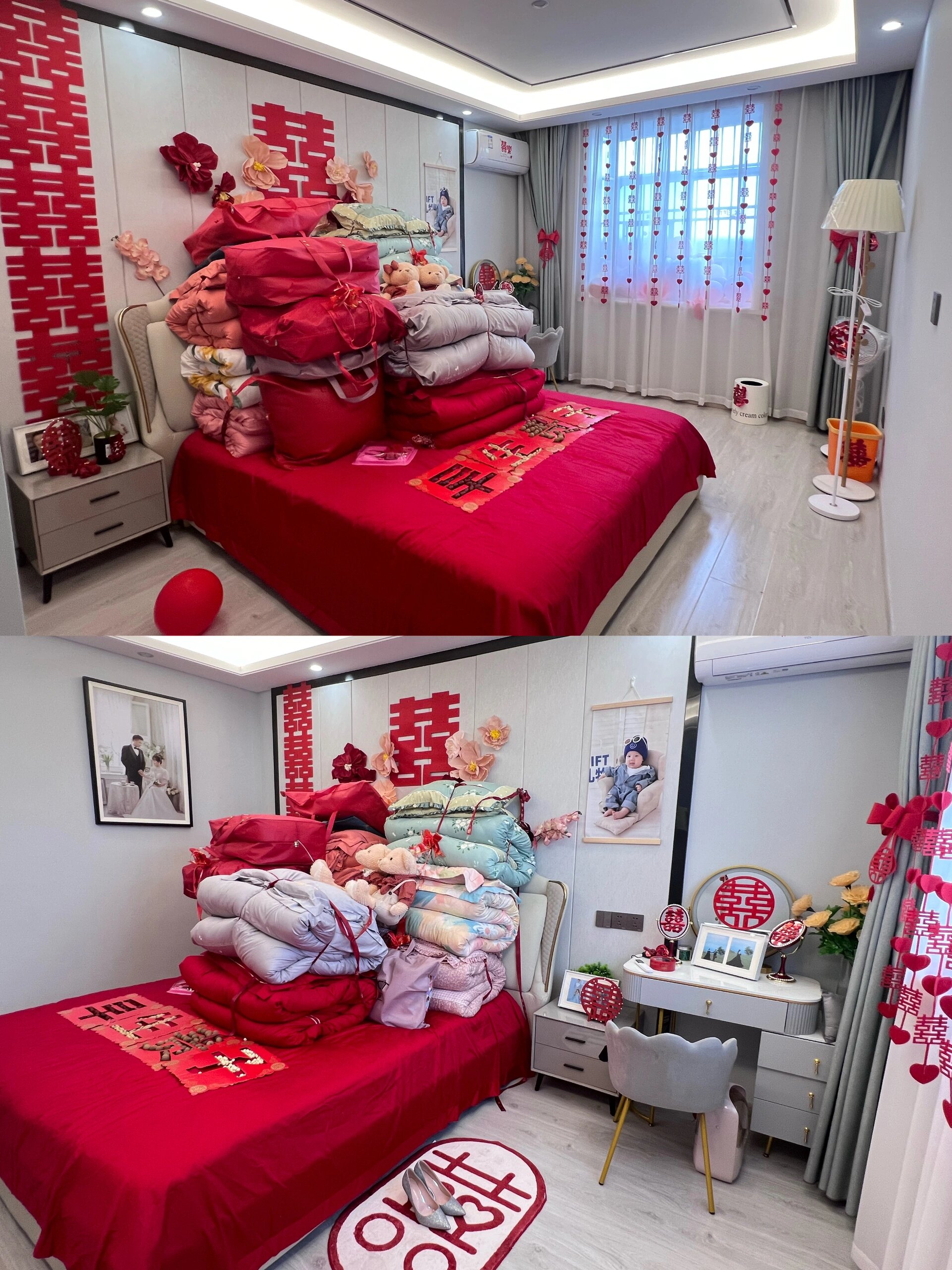 结婚陪嫁12床被子60双鞋,老家习俗