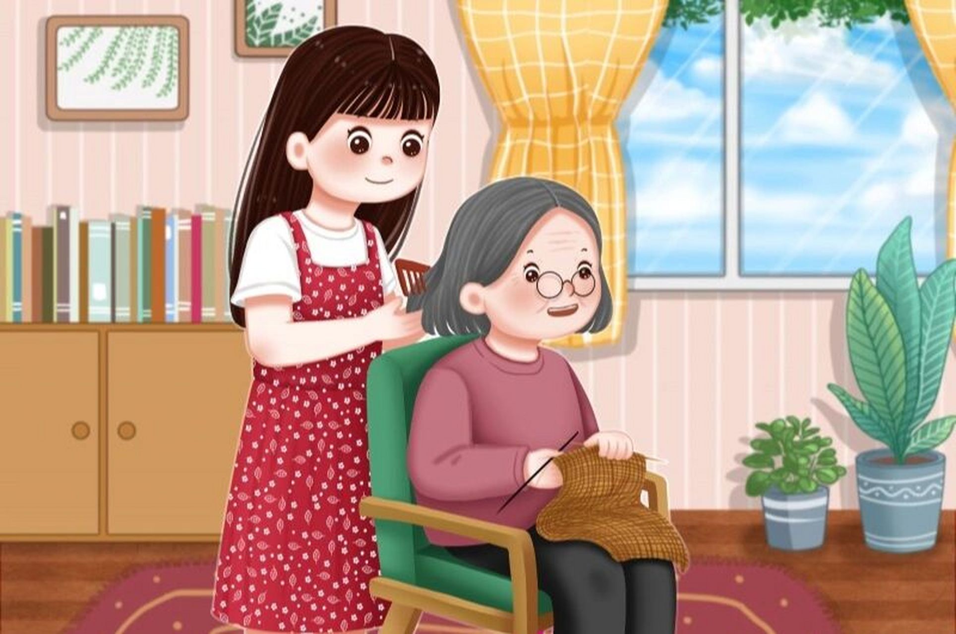 绘画小课堂-坐摇椅的老奶奶9199 今天我们做一期关于老人的简笔画