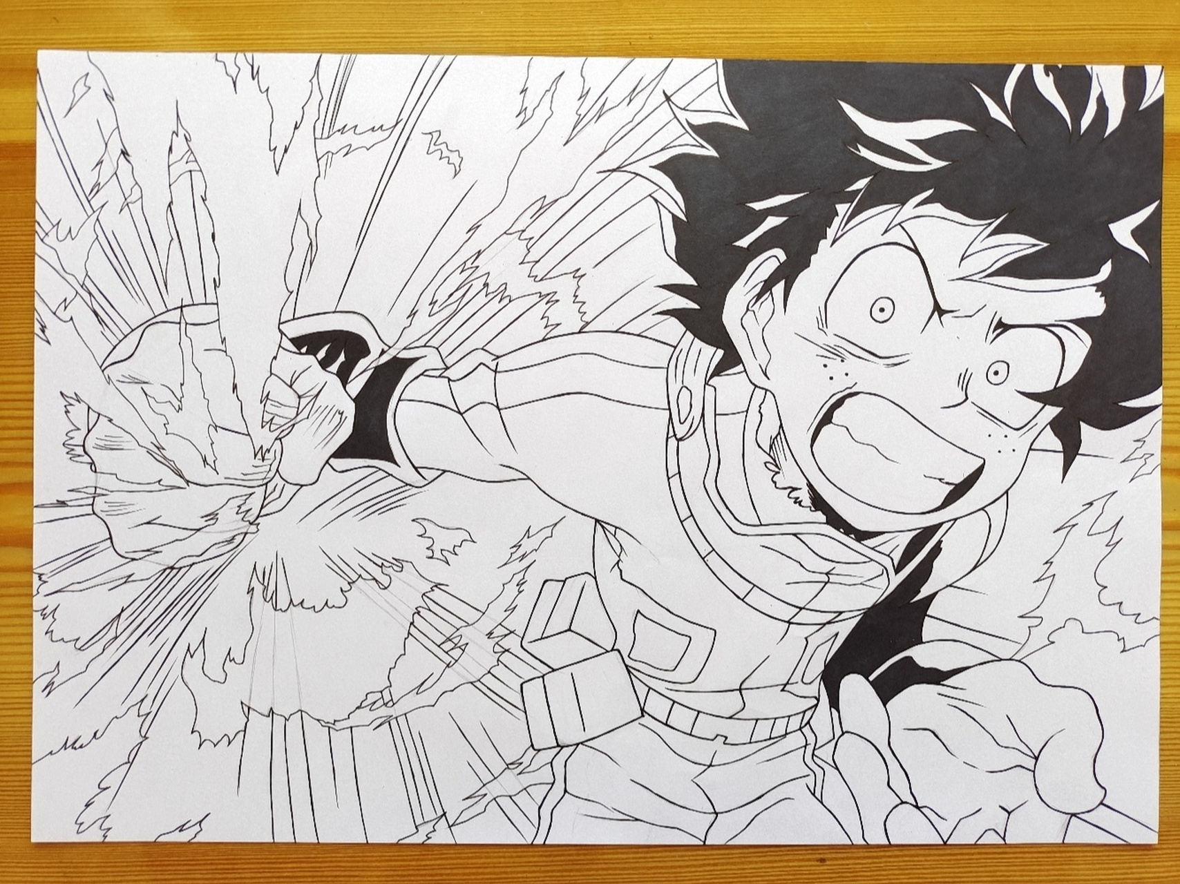 我的英雄学院绿谷出久手绘(附原图) 我的英雄学院绿谷出久手绘,最后一