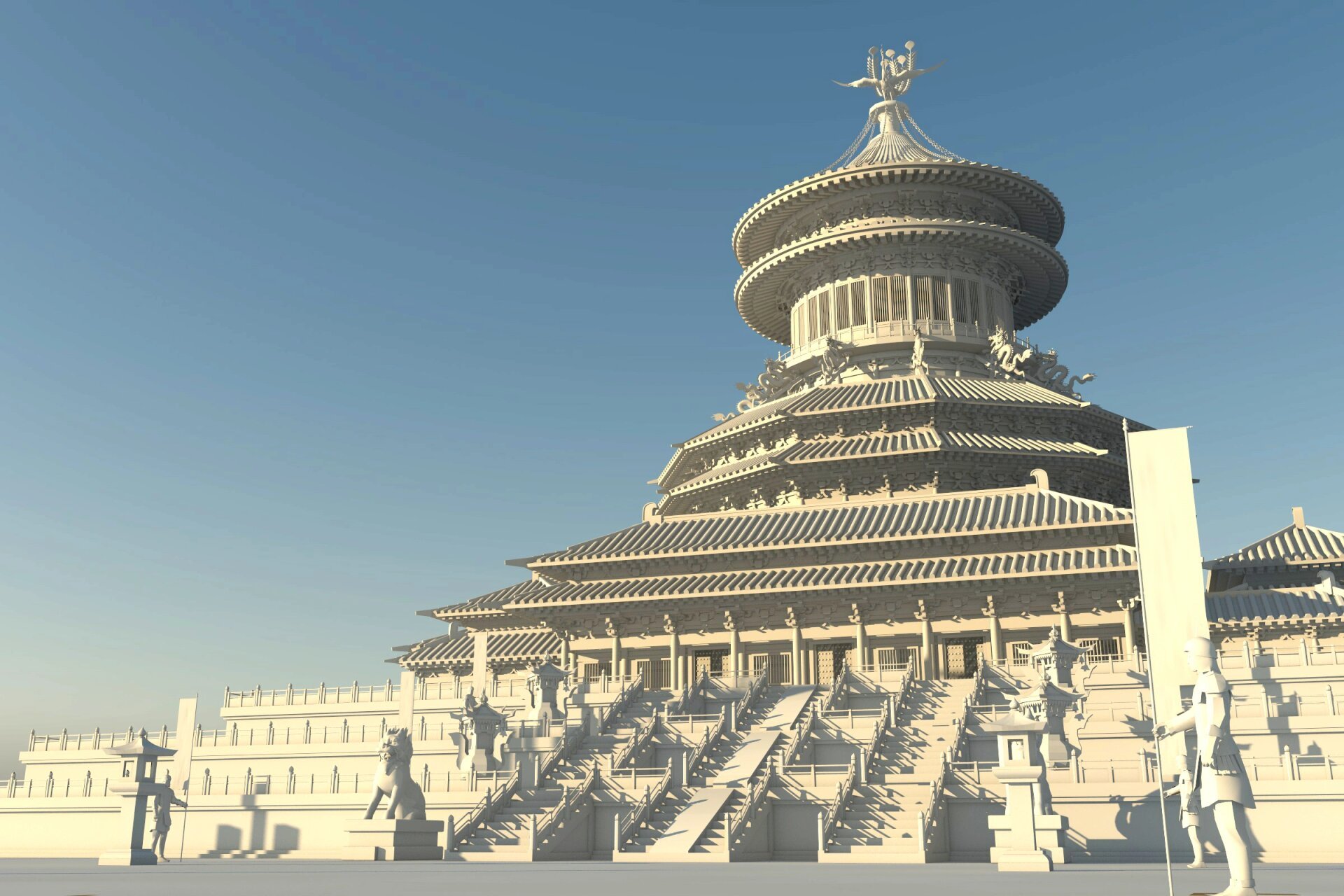 紫微宫三维复原——明堂(万象神宫) 文件格式:cinema 4d  渲染器:v