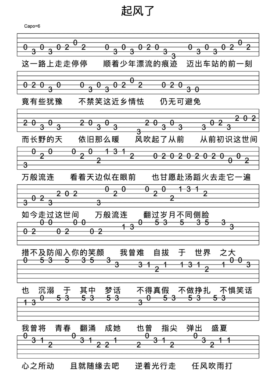 买辣椒也用券《起风了》新手指弹吉他谱       《起风了》改编自日本