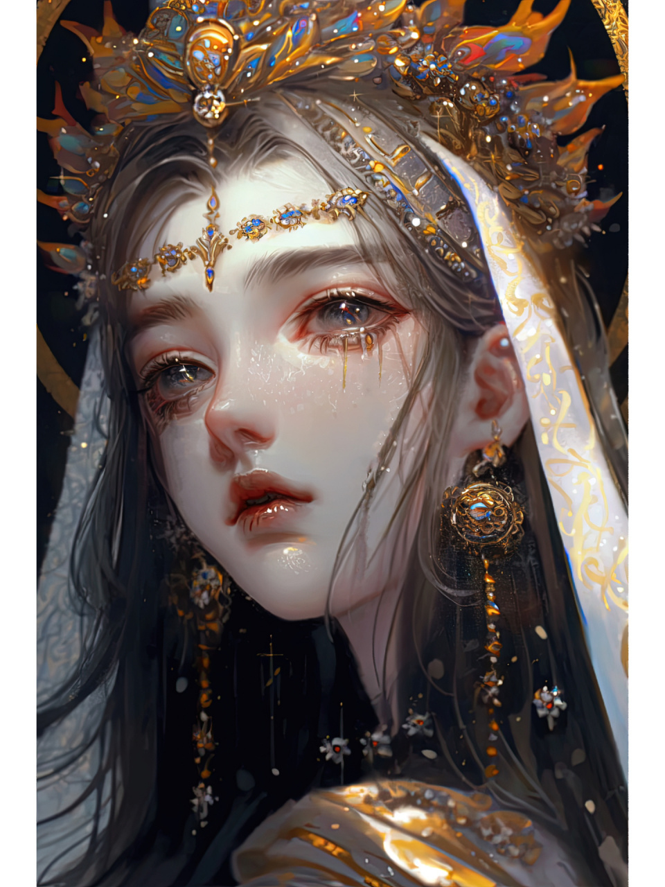 ai智造|厚涂风人像,浮光少女 今天再来点厚涂吧.