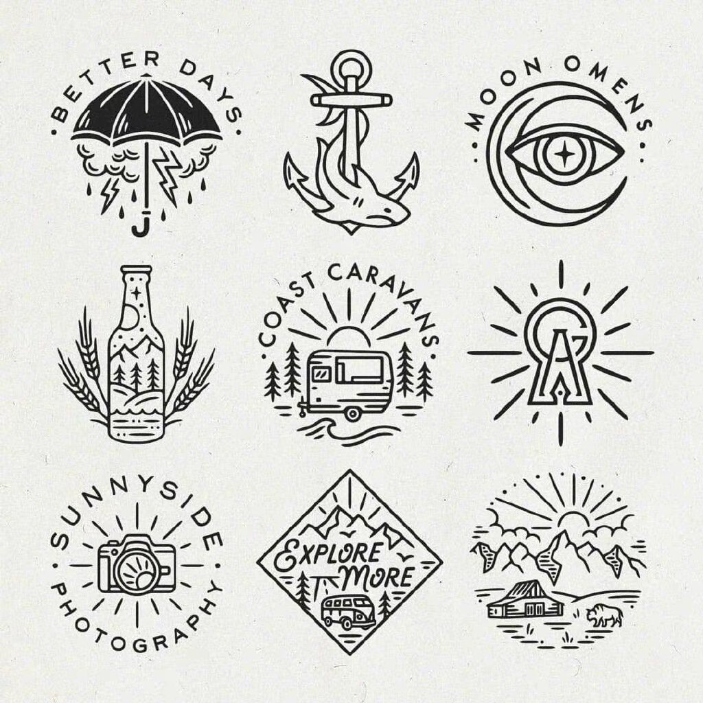 分享一组纯手绘的图形图标logo设计