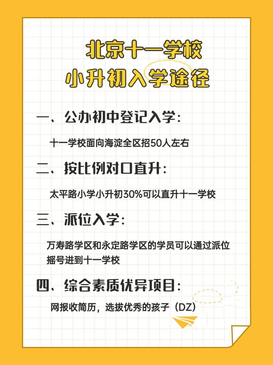 【收藏】北京十一学校小升初入学途径揭秘97 99【公办初中登记