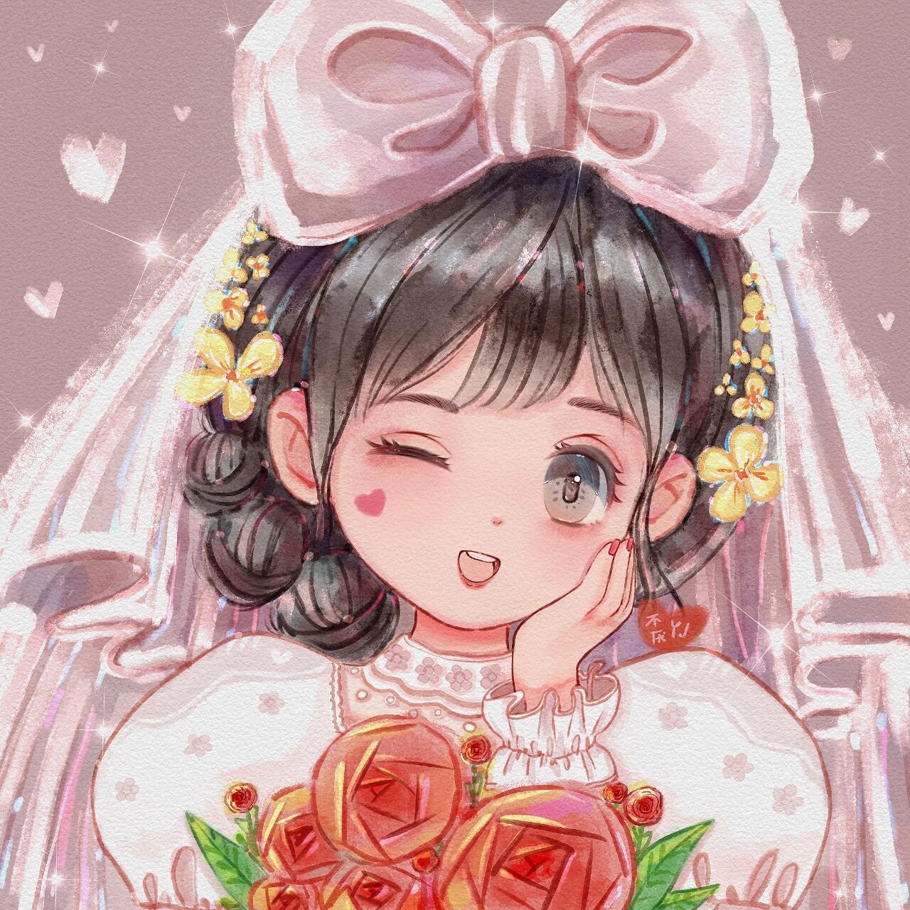 q版闺蜜婚纱头像 跟自己闺蜜一起换头像 949494949494