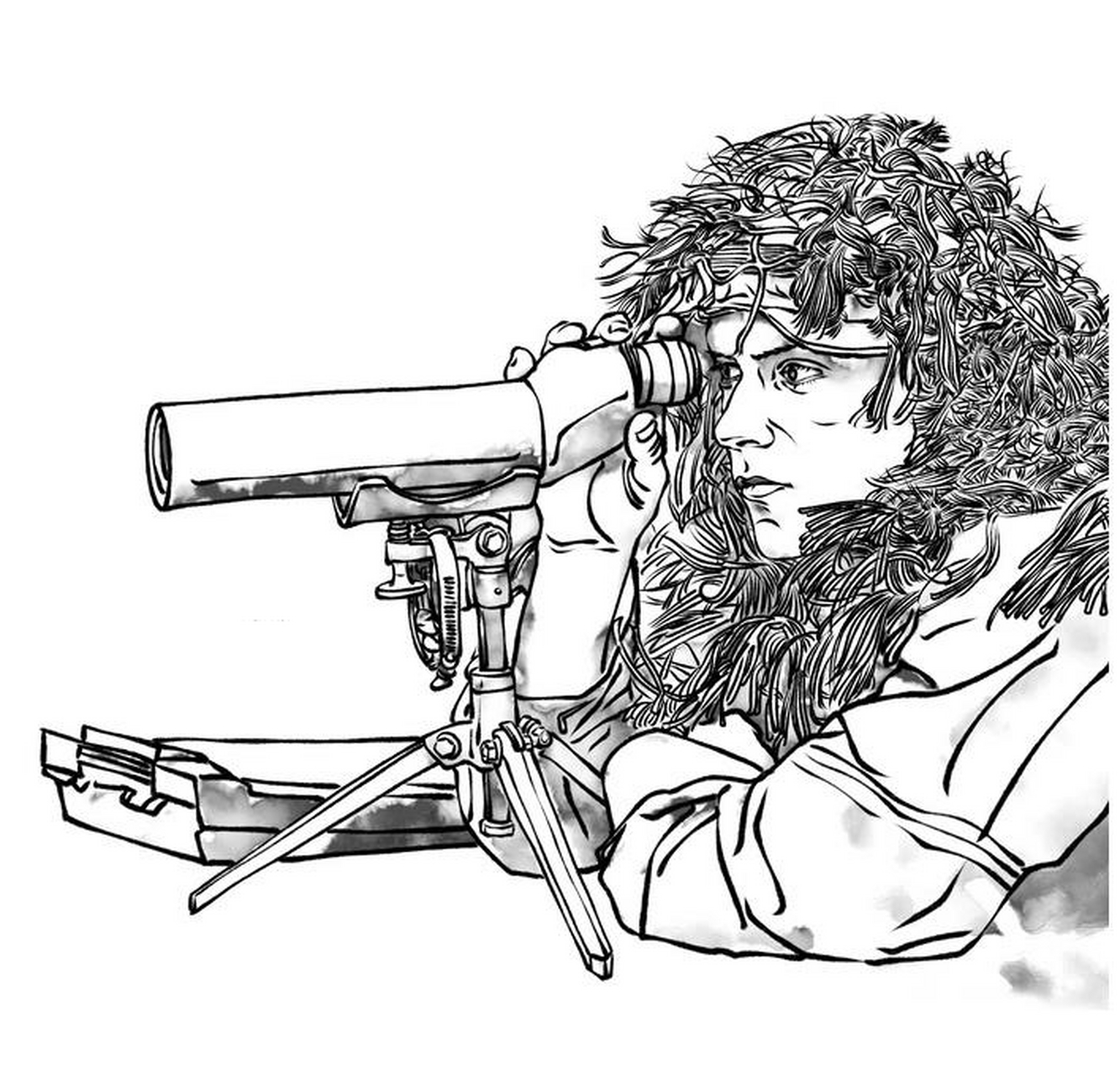 《特种部队3》钢笔白描 线描 速写